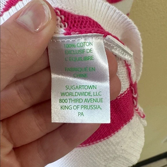 Lilly Pulitzer Pink and White Striped Sweater Size Medium - Picture 6 of 6